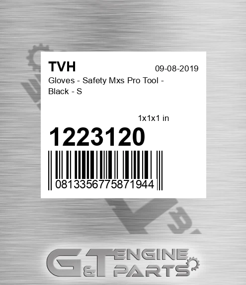 1223120 Gloves - Safety Mxs Pro Tool - Black - S