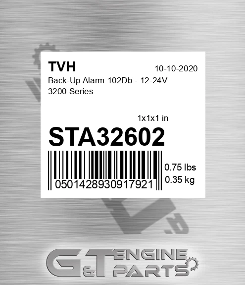 STA32602 Back-Up Alarm 102Db - 12-24V 3200 Series