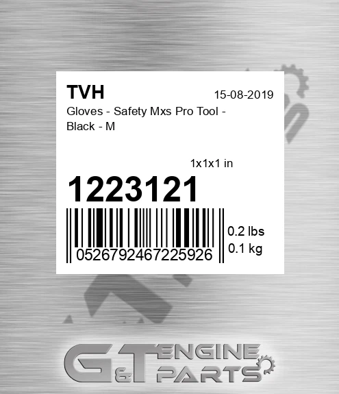 1223121 Gloves - Safety Mxs Pro Tool - Black - M