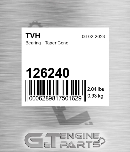 126240 Bearing - Taper Cone