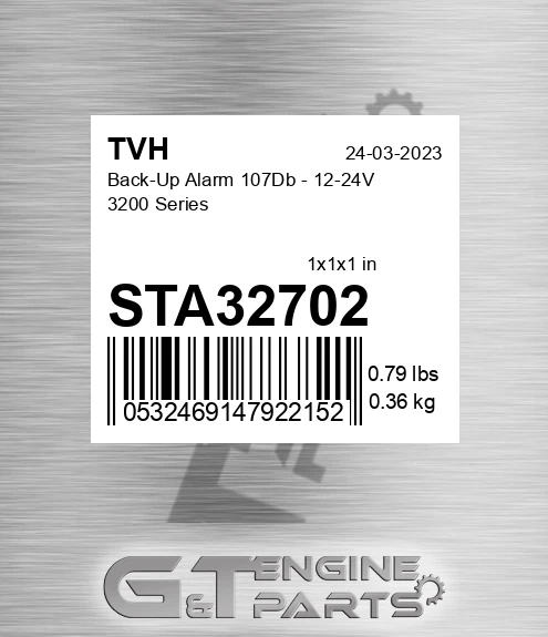 STA32702 Back-Up Alarm 107Db - 12-24V 3200 Series