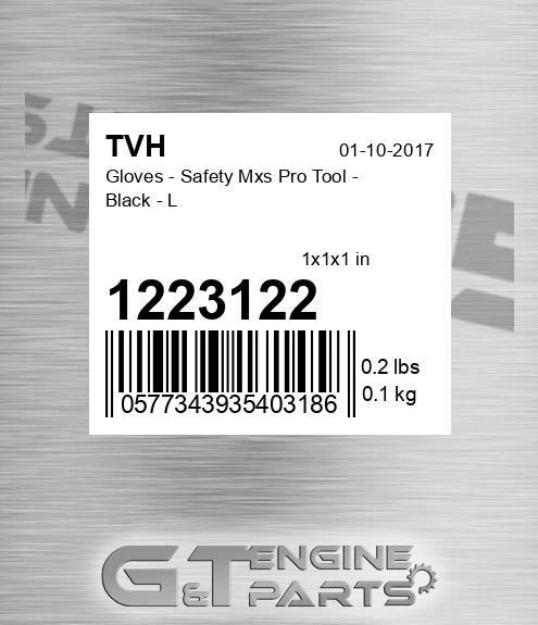 1223122 Gloves - Safety Mxs Pro Tool - Black - L