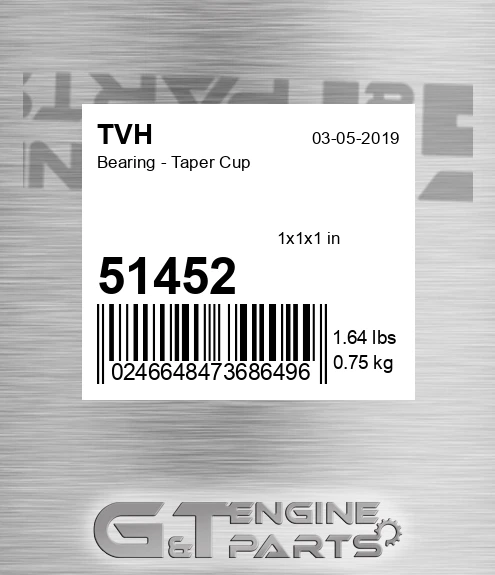 51452 Bearing - Taper Cup