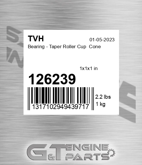 126239 Bearing - Taper Roller Cup Cone