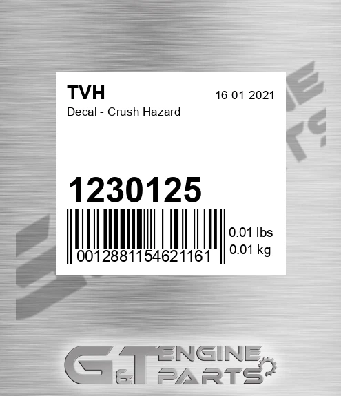 1230125 Decal - Crush Hazard
