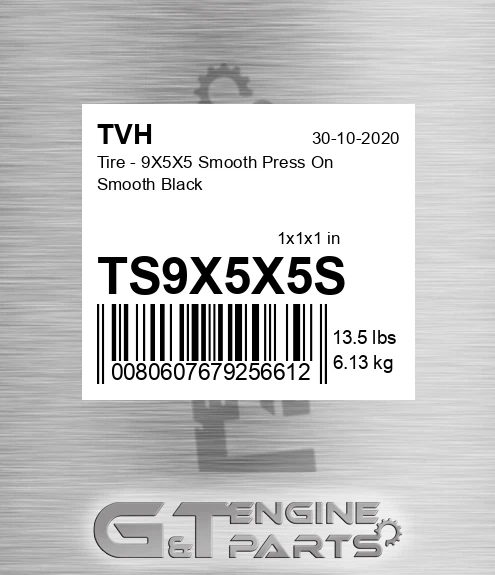 TS9X5X5S Tire - 9X5X5 Smooth Press On Smooth Black