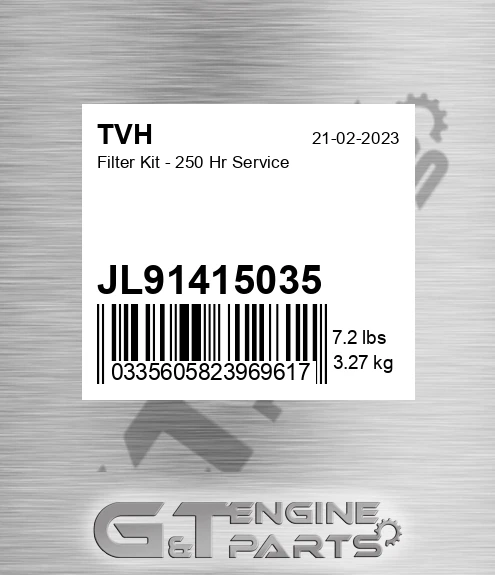 JL91415035 Filter Kit - 250 Hr Service