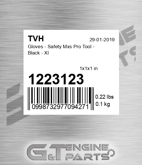 1223123 Gloves - Safety Mxs Pro Tool - Black - Xl