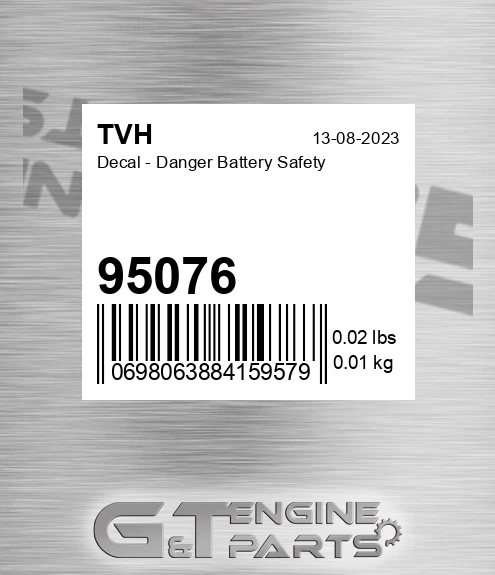 95076 Decal - Danger Battery Safety