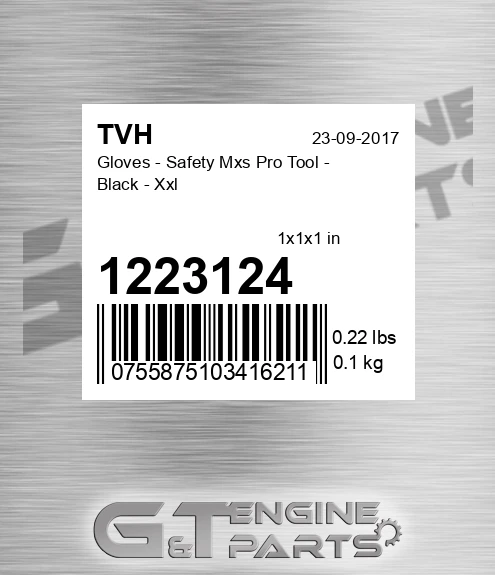 1223124 Gloves - Safety Mxs Pro Tool - Black - Xxl
