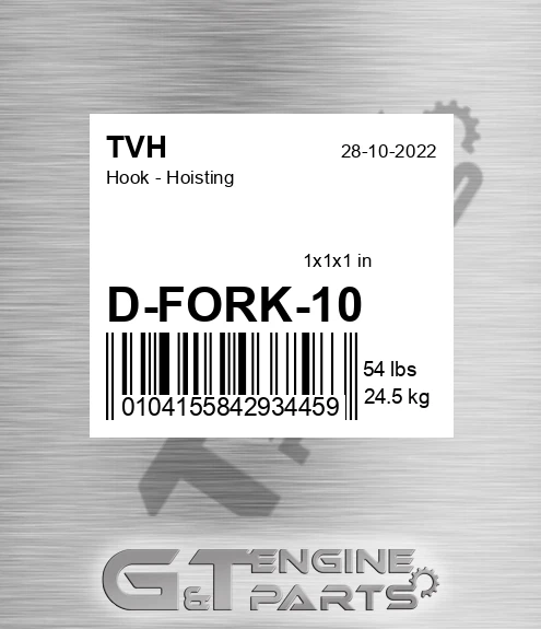 D-FORK-10 Hook - Hoisting