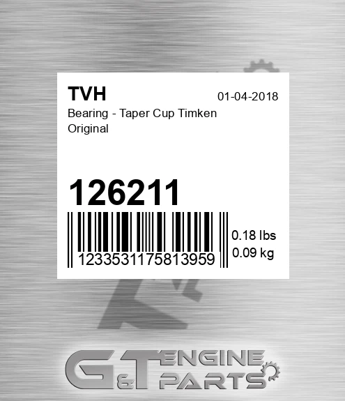 126211 Bearing - Taper Cup Timken Original