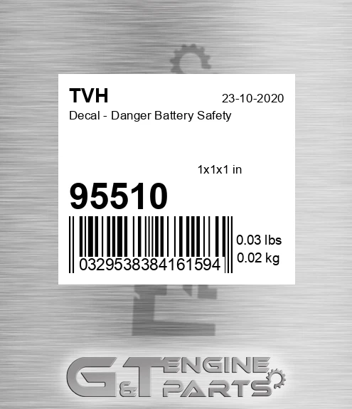 95510 Decal - Danger Battery Safety