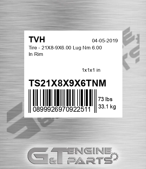 TS21X8X9X6TNM Tire - 21X8-9X6.00 Lug Nm 6.00 In Rim