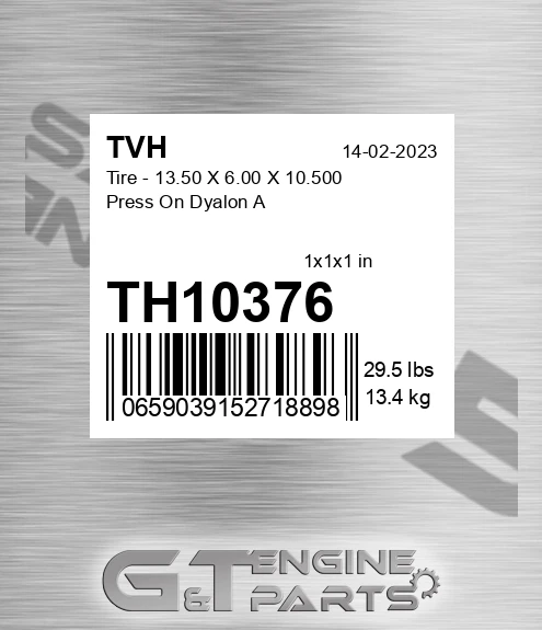 TH10376 Tire - 13.50 X 6.00 X 10.500 Press On Dyalon A