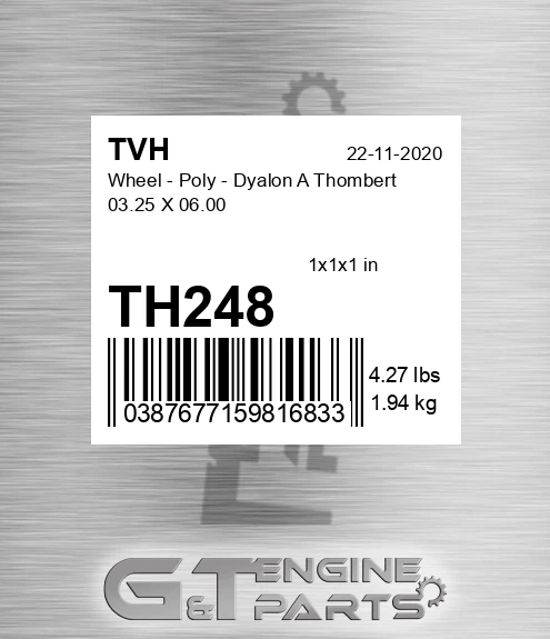 TH248 Wheel - Poly - Dyalon A Thombert 03.25 X 06.00