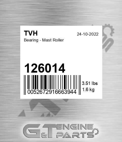 126014 Bearing - Mast Roller