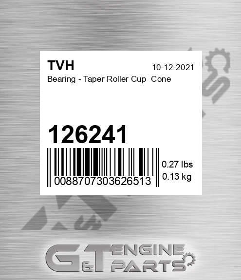 126241 Bearing - Taper Roller Cup Cone