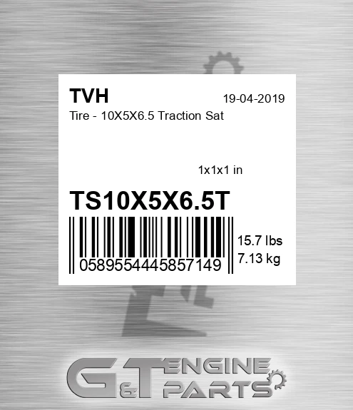 TS10X5X6.5T Tire - 10X5X6.5 Traction Sat