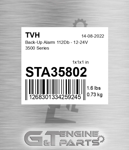 STA35802 Back-Up Alarm 112Db - 12-24V 3500 Series