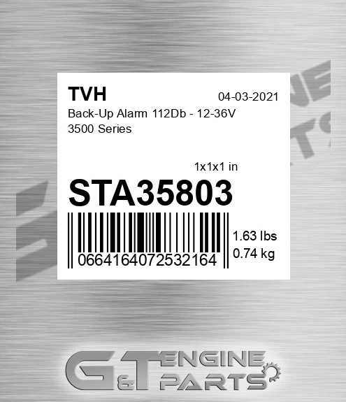 STA35803 Back-Up Alarm 112Db - 12-36V 3500 Series