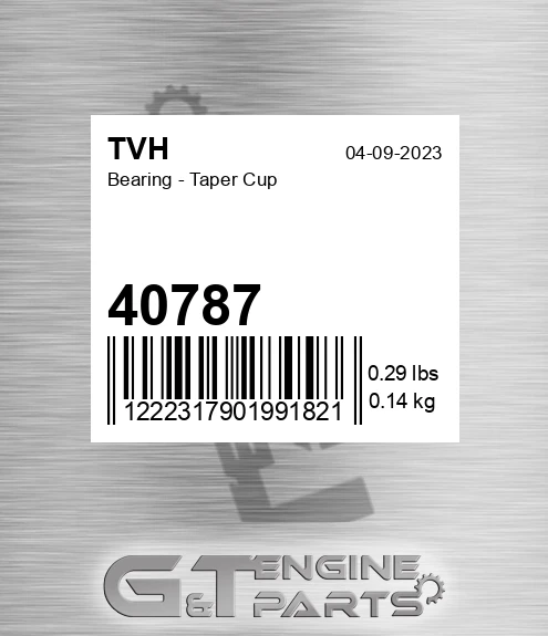 40787 Bearing - Taper Cup