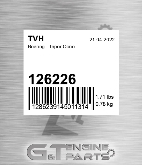 126226 Bearing - Taper Cone