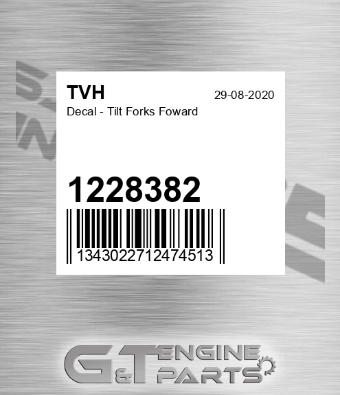 1228382 Decal - Tilt Forks Foward