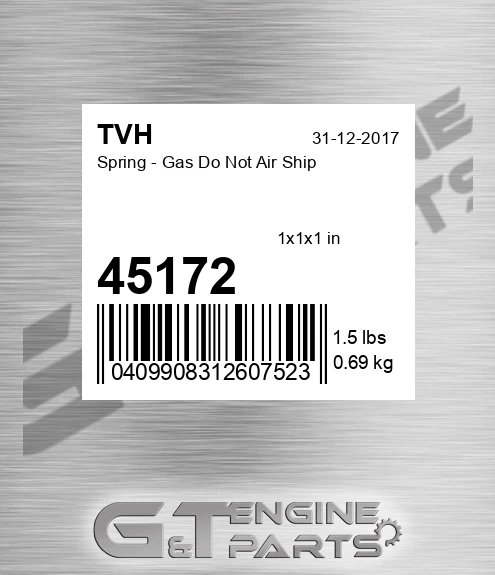 45172 Spring - Gas Do Not Air Ship