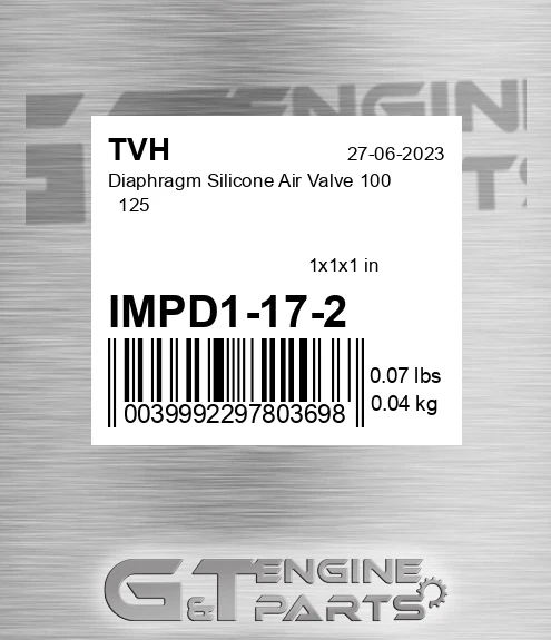 IMPD1-17-2 Diaphragm Silicone Air Valve 100 125