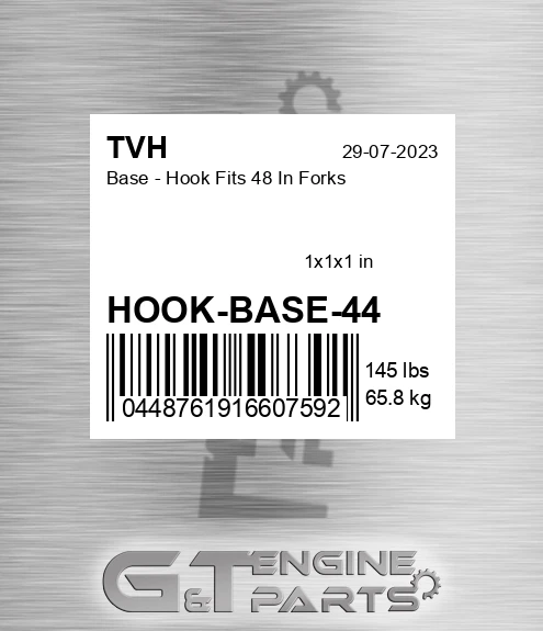 HOOK-BASE-44 Base - Hook Fits 48 In Forks
