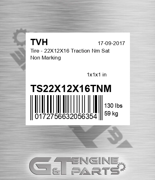TS22X12X16TNM Tire - 22X12X16 Traction Nm Sat Non Marking
