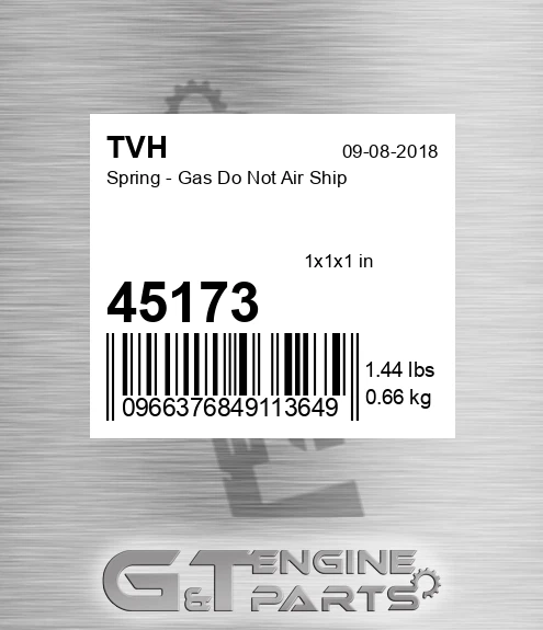 45173 Spring - Gas Do Not Air Ship