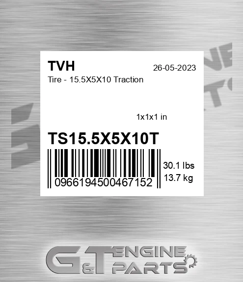 TS15.5X5X10T Tire - 15.5X5X10 Traction