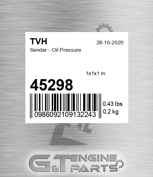 45298 Sender - Oil Pressure