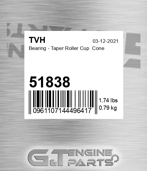 51838 Bearing - Taper Roller Cup Cone