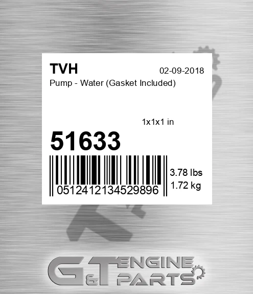 51633 Pump - Water Gasket Included