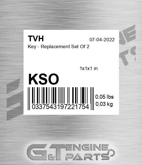 KSO Key - Replacement Set Of 2
