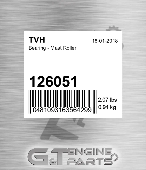126051 Bearing - Mast Roller