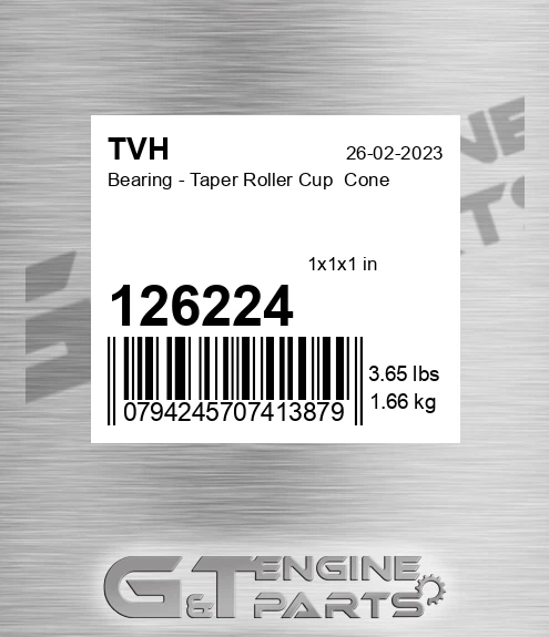 126224 Bearing - Taper Roller Cup Cone
