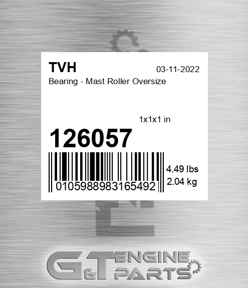 126057 Bearing - Mast Roller Oversize