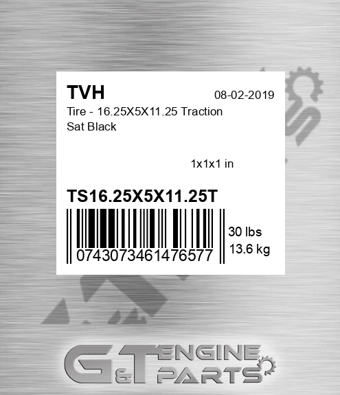 TS16.25X5X11.25T Tire - 16.25X5X11.25 Traction Sat Black