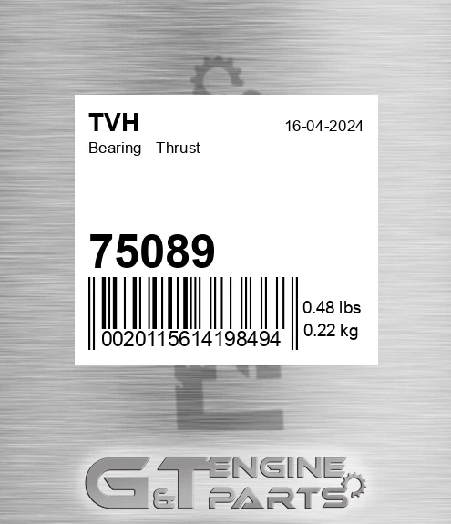 75089 Bearing - Thrust