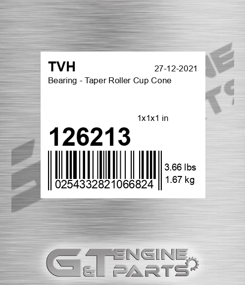 126213 Bearing - Taper Roller Cup Cone