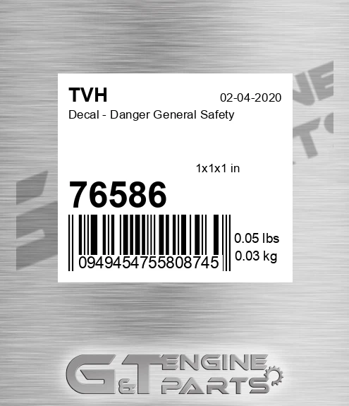 76586 Decal - Danger General Safety