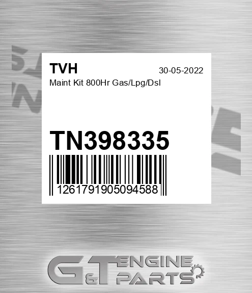 TN398335 Maint Kit 800Hr Gas/Lpg/Dsl