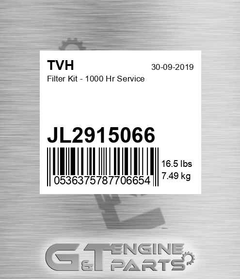 JL2915066 Filter Kit - 1000 Hr Service