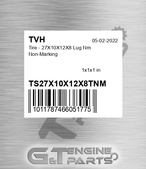 TS27X10X12X8TNM Tire - 27X10X12X8 Lug Nm Non-Marking