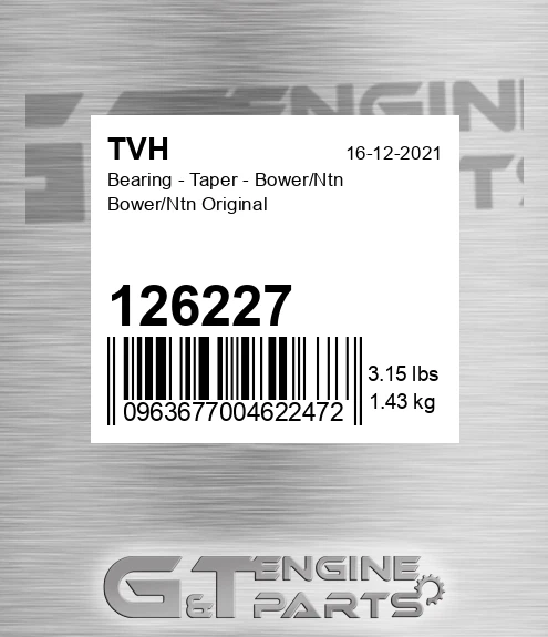 126227 Bearing - Taper - Bower/Ntn Bower/Ntn Original