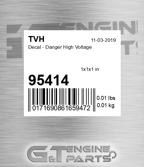95414 Decal - Danger High Voltage